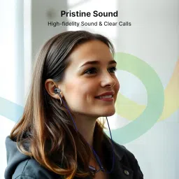 pTron Newly Launched Tangent Evolve with 34Hrs Playtime, HD Mic, Pristine Sound, Bluetooth V5.3 with Dual-Device Pairing Wireless Neckband, Voice Assistant, Type-C Fast Charging & IPX4 (Blue) image 3