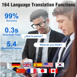 Giwbeiv AI Translation Smart Glasses for Men and Women, Bluetooth Sunglasses with Translator 164 Languages and Color-Changing Lenses, Music Playback & Hands-Free Calls, UV & Blue Light Protection image 1