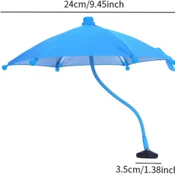 MYADDICTION Phone Umbrella Waterproof Universal Adjustable for Photography Camping Phone Blue image 1