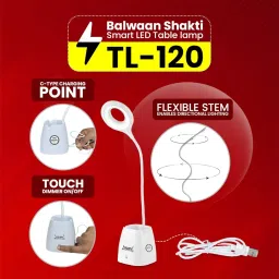 BALWAAN Krishi Smart Touch (TL-120) Table LAMP | 3.7 Volt Li-ion Battery | Rechargeable and Portable Torch with 3 Light Modes, Ideal for Study, Outdoor Use, Emergency Use image 5