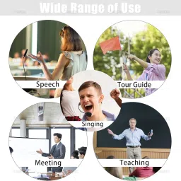 AUEAR 2 Pack Headset Microphone Flexible Wired Boom Standard 3.5mm Connector Jack Black for Voice Amplifier Teachers Speakers Belt Mic Systems Computer image 2