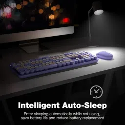 MOFII Wireless Keyboard and Mouse Combo, Full Size, 2.4GHz, Windows, Purple image 3