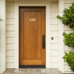 Doris 3-Inch Metal Letters in Solid Brass Number Address Signs For Houses, Modern Mailbox Address Numbers, Address Sign For Door House Numbers For Outside (Polished, Number 0) image 4