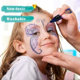 ART RANGER Face and Body Paint Crayons, Easy To Use In Stick Form For Makeup Of Kids, Adults And Artists Pack of 12| Safe, Non-Toxic, Washable | Ideal for Halloween, Parties, Festivals, Cosplay image 2