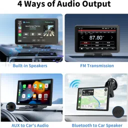 CarPlay Screen for Car, 9'' Wireless CarPlay & Android Auto - Smart Portable Touchscreen with Bluetooth/FM, Mirror Link, Voice Control, GPS Navigation, Hands-Free Calling, Plug & Play Car Play Screen image 4
