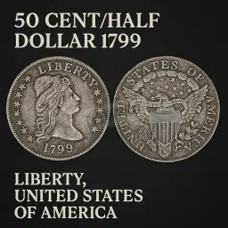 Half Dollar 1799 Liberty U.S.A Collectible Rare Fancy image 2