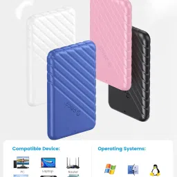 ORICO 2.5 inch USB C Hard Drive Enclosure USB 3.1 Gen 2 to SATA III External Hard Drive Case for SSD HDD 9.5 7mm Tool-Free with UASP, Blue (25PW1-C3) image 3