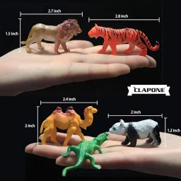 CLAPONE Animals Figure,53 Piece Mini Jungle Toys Set Animal Figurines Mini Animals Safari Animals Figures Zoo Animals Toy Animals Toddler Animal Toys Safari Animals Realistic Animal Figures image 1