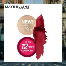 Maybelline New York Color Sensational Creamy Matte Lipstick lasts up to 12 Hours, Hydrate Lips, Rich Creamy Lipstick with Shea Butter, Available in 42 different Shades - Rich Ruby, 3.9g image 2