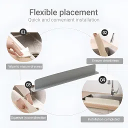 SHOPPOFOBIX Sink Splash Guard In Kitchen Pack Of 3 | Silicone Splash Guard for Kitchen Island, Countertop, Stove & Sink Protection – Oil, Water, Stain Resistant, Easy Clean, Durable (3) image 2