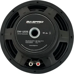 BASPRO SW-1205 (Golden) 12 inch Double Magnet Subwoofer with 260W RMS / 2400W MAX Power 4 ohm Golden- Silver Designish Cone for Automotive and Home Bass Audio Systems image 3