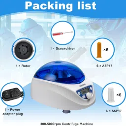 CryoKing Benchtop Centrifuge, 300-5000 RPM Low-Speed Microcentrifuge, Max. 2600xg RCF, LCD Digital Centrifuges, Laboratory Centrifuges with Brushless DC Motor image 4