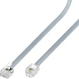 (PACK OF 2 Telephone Landline Extension Cord Cable Landline Wire with Standard RJ-11 Plugs, High-Speed Internet Modem Cable (1 Meter) Grey image 4