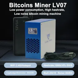 Bitcoins Miner 1TH/S Solo Miner LV07 SHA-256 Asic Chip Low Noise Lottery Crypto Miner 2.4G WiFi 25W Bitcoins Mining Machine Home Use image 2