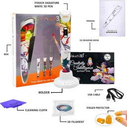 WOL3D I Touch Signature 3D Pen (White) for 3D Printing with Speed Control, Advanced Temperature Regulation, OLED Display & Ergonomic Design – Compatible with Variety of Filaments. image 1