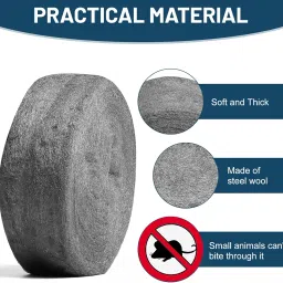 Steel Wool - Stainless Steel Wool Fill Fabric Roll, Gap Blocker, Barrier, Vents for Garden, House, Garage, Siding (46 FT) image 2