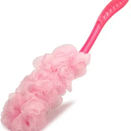 THINGS4BETTER Premium Body Back Scrubber Brush with Bristles and Loofah, Shower Brush, Body Cleaner Exfoliating Scrubbers, Bath Massage Cleaning Brush With Long Handle, Double Sided Bath Brush image 1
