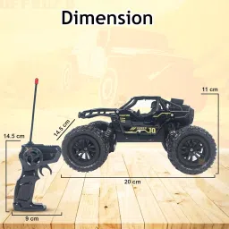 WISHKEY Rock Crawler Monster Truck RC Car for Boys Metal Body Remote Control Car Toy Off-Road Vehicle with Oversized Tires, Shock Absorbers & Spray Function Rechargeable (Black, 4+ Years) image 4