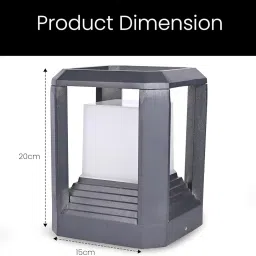 Beamify Gate Light 9W Waterproof Pillar Lamp Outdoor Decor Garden Lights Pole Mount Exterior Lighting Fixture for Home Entrance Main Gate Patio Compound Boundary (Without Bulb, Pack of 1) image 1