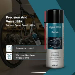 Amazon Basics – Chain Lube for All Bikes | 400 ml | Long-Lasting Chain Lubrication | Rain & Corrosion Protection | Reduces Noise & Friction | Easy Spray Application image 4