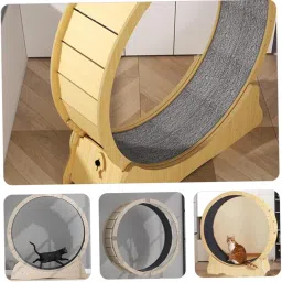 Mat Cat Exercise Wheel Mat Cat Running Wheel Felt Cushion Cat Treadmill Wheel Scratch Pad Cat Wheel Roller Liner Carpet Fitness Toy Part for Weight Loss Device Pet Accessories image 1