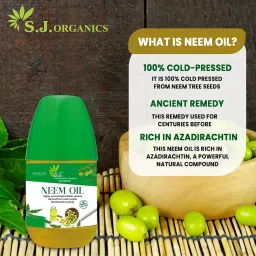 SJ Organics Cold Pressed Neem Oil (225ml) Concentrate for Insects Spray in Plants & Garden | Free Spray Gun | Removes Aphids Fungus Thriphs | image 1