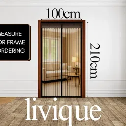 Livique Mosquito Net for Doors with Magnet – Self-Closing – All Door Types 7 feet – Includes Self-Adhesive Tape – Protects Against Bugs and Flies – Polyester – Measure before Order (Black, 210*100cm) image 3