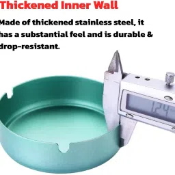 Quality Stainless Steel Ashtray, Classic Design, Ultra-lightweight, Ash Tray for Cigarette Bar Office And Home (Sliver) image 3