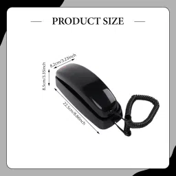 Wall Mount Phone Retro Style Redial Corded Home Phone for School Garage Home Black image 5