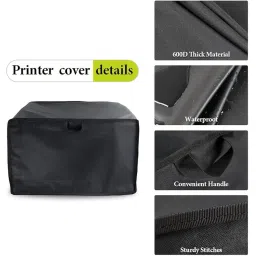 Printer Dust Cover Compatible for HP LaserJet 1020 Plus,Premium Nylon, Water-Resistant, Durable, Anti-Static Protection for Home & Office Printers (Dorca)- Black image 4