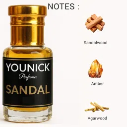 YOUNICK Sandal Attar, Natural Roll-On Perfume Oil, Pure Sandalwood Fragrance, Alcohol-Free, Long-Lasting image 1