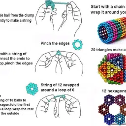 Magnetic Balls New Trending 216 Pcs Ball Toys for Kids - Educational Learning Game Set - New Trending 6x6 Cube with 6 Colors 5mm Balls with Metal Storage Tin image 2