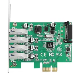 Generic PCIe to USB 3.0 Hub Expansion Card, 4 Ports, 5Gbps Transfer Speed, Black/Green PCB, uPD720201 Chipset image 2