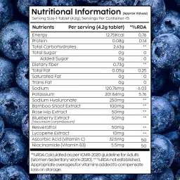 PLIX - THE PLANT FIX Hyaluronic Acid 15 Effervescent Tablets For Radiant Skin | Blueberry Flavor Pack Of 4 | Superfoods Enriched | Supports Skin Hydration | Helps To Reduce Fine Lines | Vegan image 2