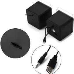FABLOFT Portable Mini 3.5mm USB Speaker Wired Desktop Computer Laptop Multimedia Stereo USB Loudspeaker Super Bass Soundbar for Tablet Computer PC Desktop image 4