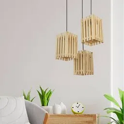 symplify Elegant Beige Solid Wood Cluster Hanging Light-picture-12
