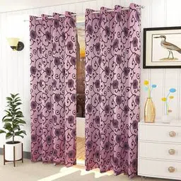 Pink Cotton Room Darkening Door Curtain-image-43