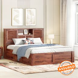 urban ladder Cambry Solid Wood King Size Bed with Hydraulic Storage Bed in Honey Finish-picture-7