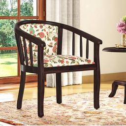 urban ladder Bella Lounge Chair in Beige Floral Mahogany Colour-picture-36