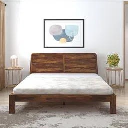 Samriddh Solid Wood King Size Non Storage Bed in Provincial Teak Finish-image-83