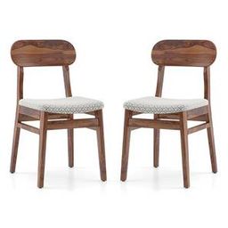 urban ladder Vivien Solid Wood Dining Chair set of 2 in Teak Finish-picture-1