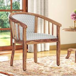 urban ladder Bella Lounge Chair in Grey Floral Aztec Teak Colour-picture-30