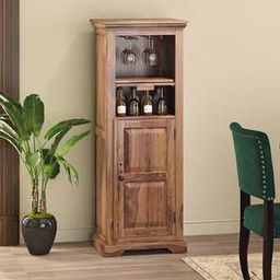 urban ladder Mateo Solid Wood Bar Cabinet in Teak Finish-picture-29