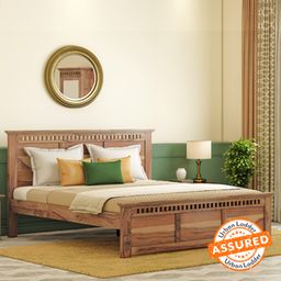 urban ladder Fidora Solid Wood Queen Size Non Storage Bed in Teak Finish-picture-27