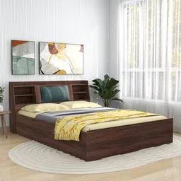direct factory to home private limited (df2h) Lavish Engineered Wood Queen Size Box Storage Upholstered Bed in Walnut ...-picture-36