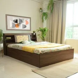 direct factory to home private limited (df2h) Timber Engineered Wood Queen Size Box Storage Upholstered Bed in Walnut ...-picture-12