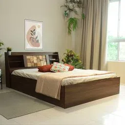 direct factory to home private limited (df2h) Timber Engineered Wood Queen Size Box Storage Upholstered Bed in Walnut ...-picture-11