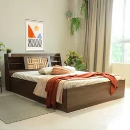 direct factory to home private limited (df2h) Timber Engineered Wood Queen Size Box Storage Upholstered Bed in Walnut ...-picture-10