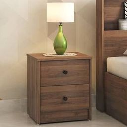 urban ladder Hazel Engineered Wood Bedside Table in Classic Walnut Finish-picture-1
