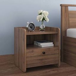 urban ladder Lavista Engineered Wood Bedside Table in Classic Walnut Finish-picture-3